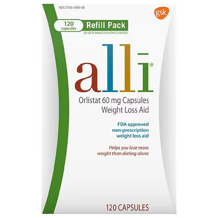 alli Weight Loss Diet Pills Orlistat 60mg Capsules 120 Count
